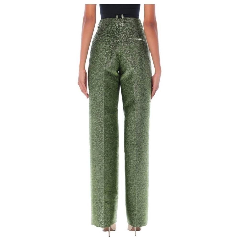 DSQUARED GREEN SILK METALLIC LONG PANTS - Picture 2 of 14